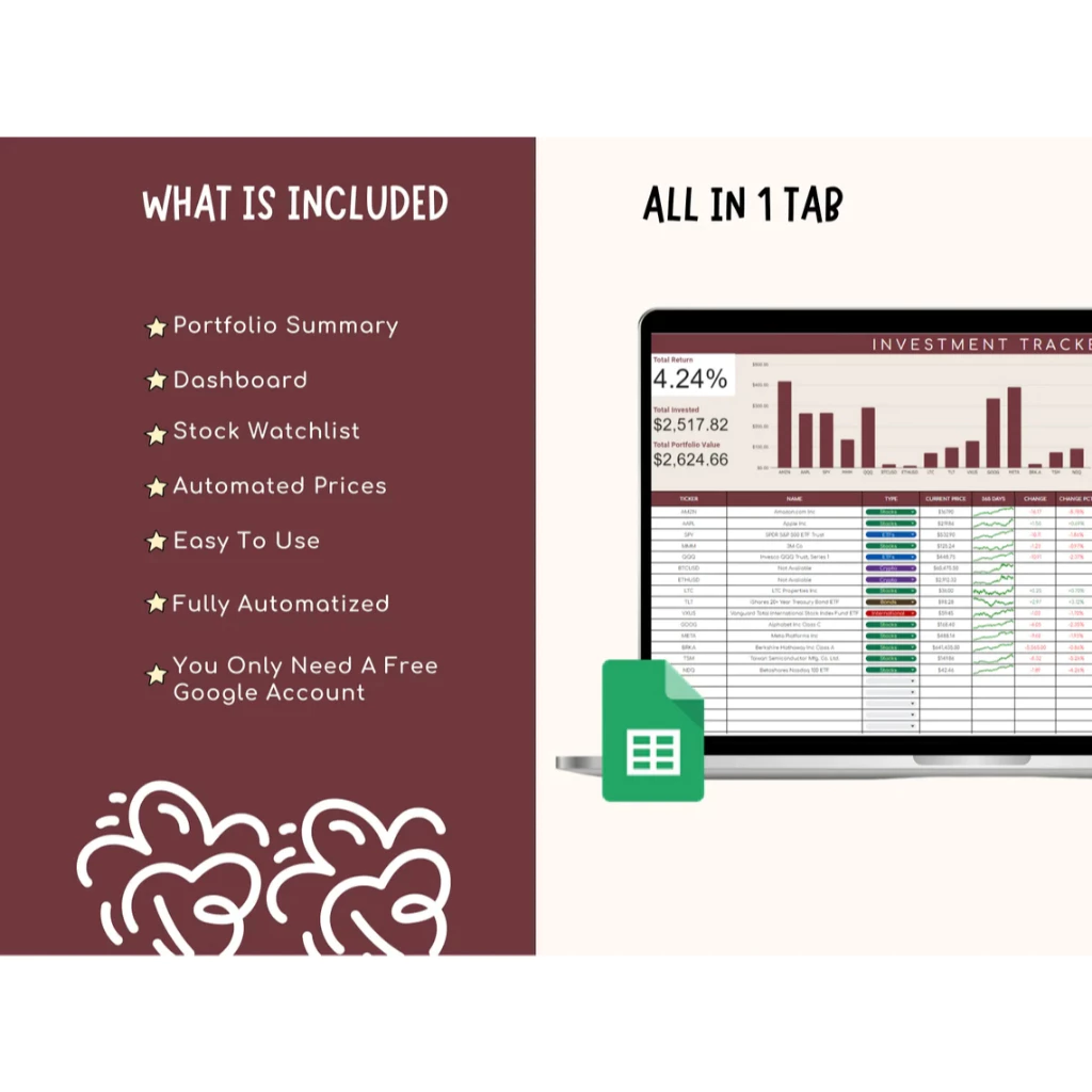 图片[5]-Investment Tracker For Google Sheets | Stock Portfolio | Trading Journal Crypto Tracker For Cryptocurrency Stocks Market-TheTrendFollowing