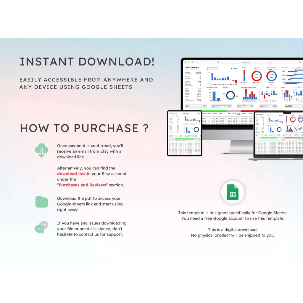 图片[9]-Trading Journal Google Sheets Template Stocks Crypto Personal Finance Investment Tracker Financial Stock Market Portfolio Tracker-TheTrendFollowing